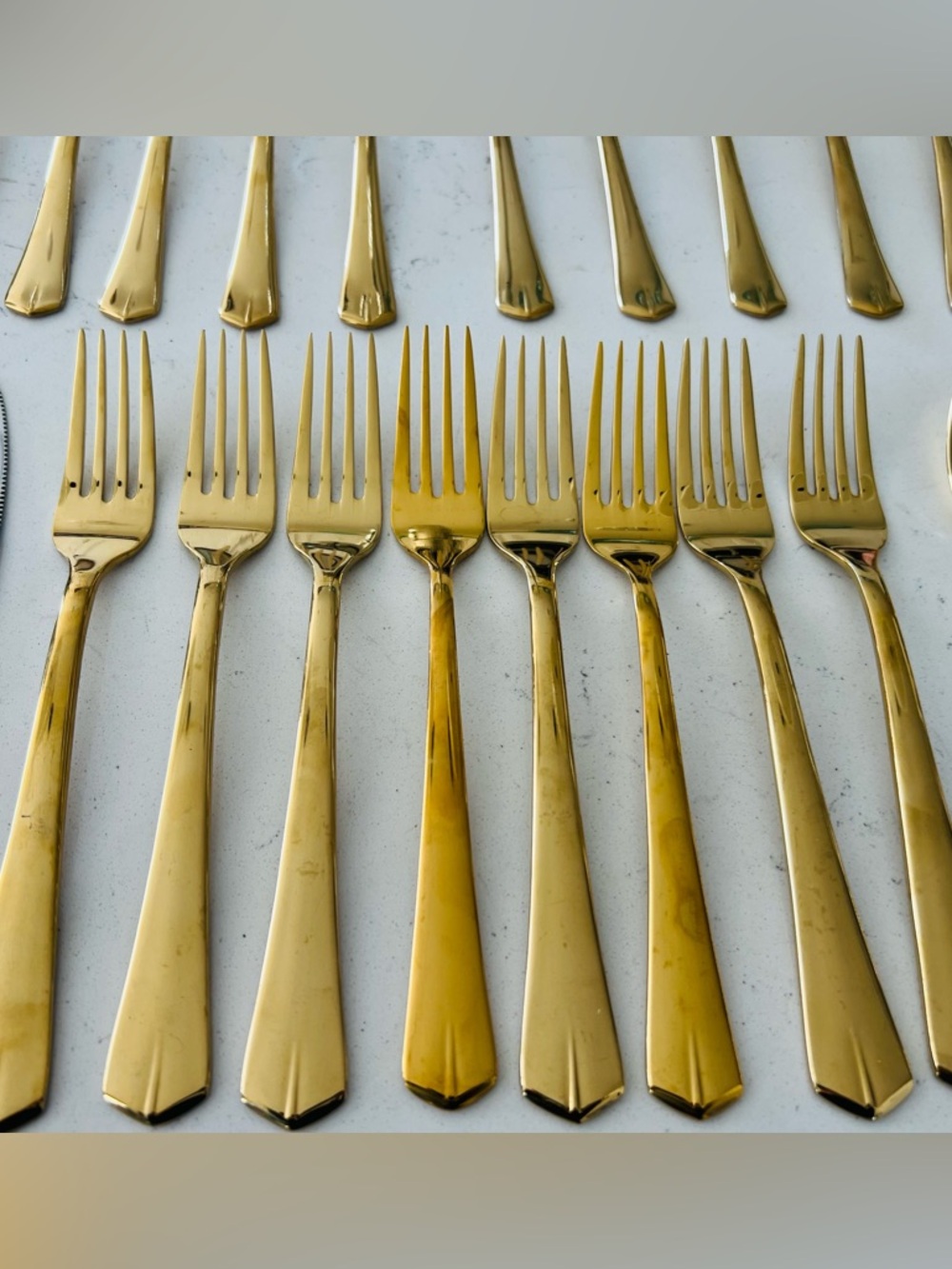 Cambridge Gold Flatware Set Service for 8 Stainless Steel Modern Vintage - Picture 5 of 5